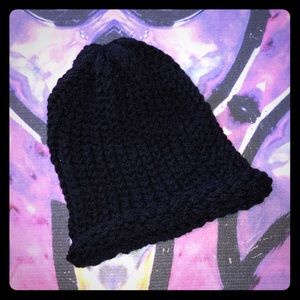 CUSTOM Black Hand Knitted Beanie/Toboggan